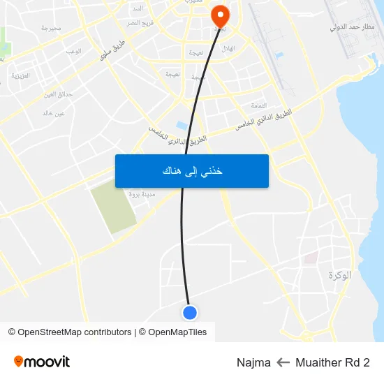 Muaither Rd 2 to Najma map