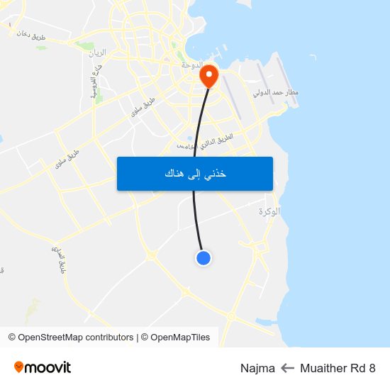 Muaither Rd 8 to Najma map