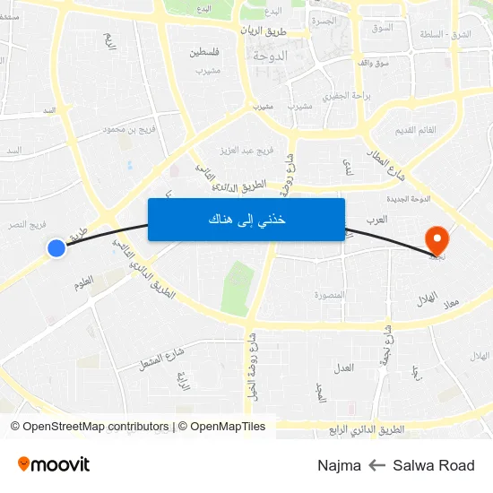 Salwa Road to Najma map