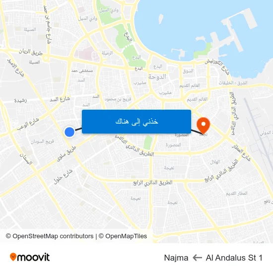 Al Andalus St 1 to Najma map