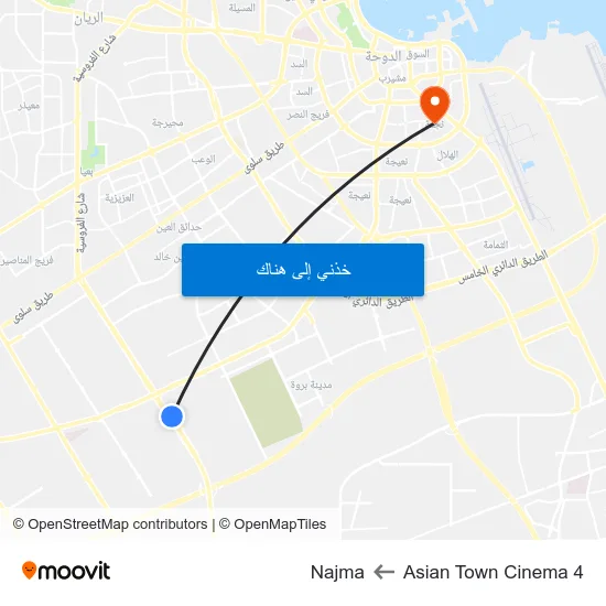 Asian Town Cinema 4 to Najma map
