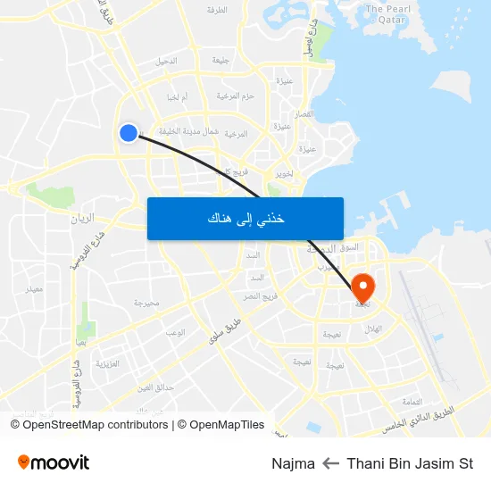 Thani Bin Jasim St to Najma map