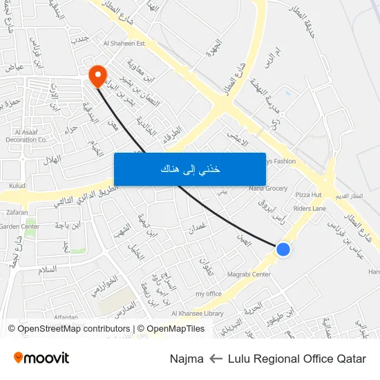 Lulu Regional Office Qatar to Najma map