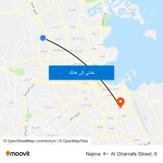 Al Gharrafa Street, 6 to Najma map