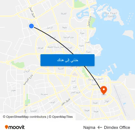 Dimdex Office to Najma map