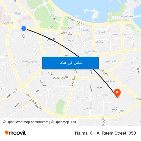 Al Reem Street, 950 to Najma map