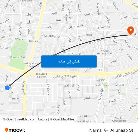 Al Shaab St to Najma map