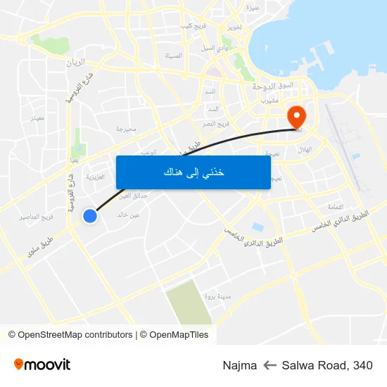 Salwa Road, 340 to Najma map