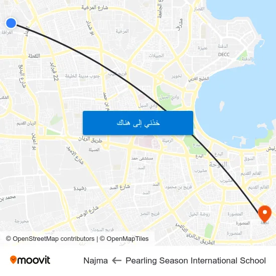 Pearling Season International School to Najma map