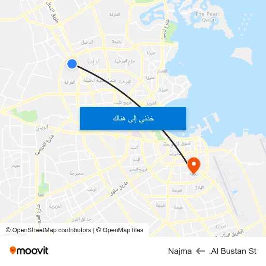 Al Bustan St. to Najma map