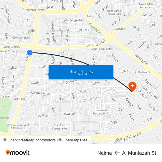 Al Muntazah St to Najma map