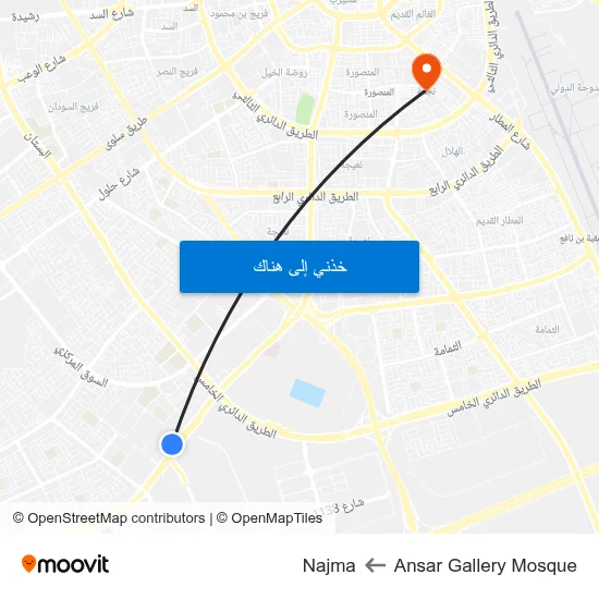 Ansar Gallery Mosque to Najma map