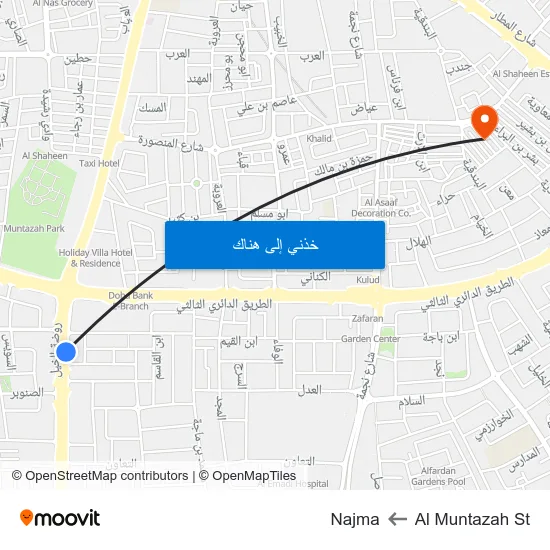 Al Muntazah St to Najma map