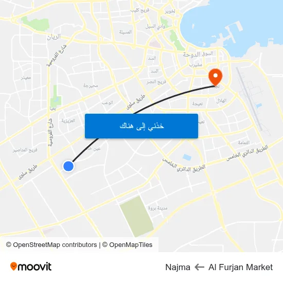 Al Furjan Market to Najma map