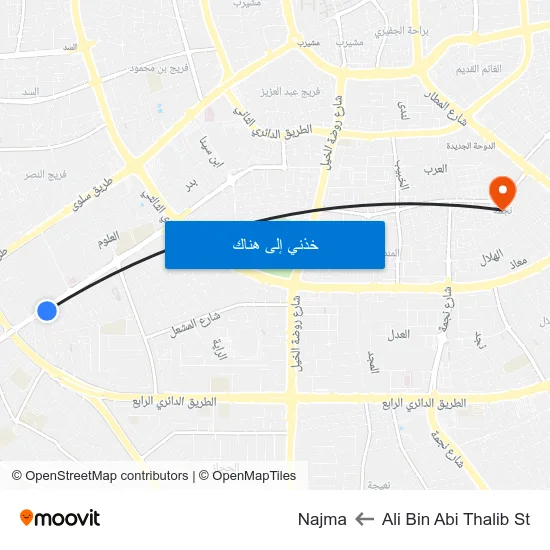 Ali Bin Abi Thalib St to Najma map