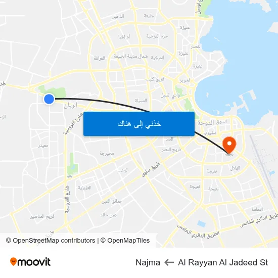 Al Rayyan Al Jadeed St to Najma map