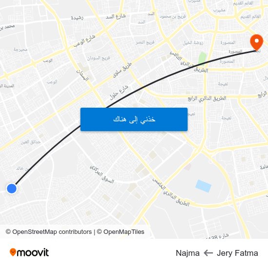 Jery Fatma to Najma map