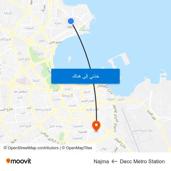 Decc Metro Station to Najma map