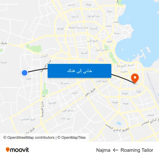 Roaming Tailor to Najma map