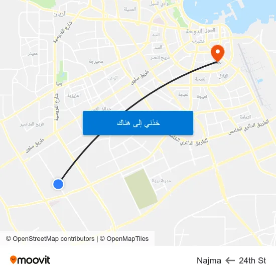 24th St to Najma map