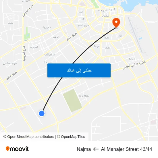 Al Manajer Street 43/44 to Najma map