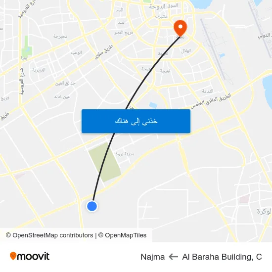 Al Baraha Building, C to Najma map