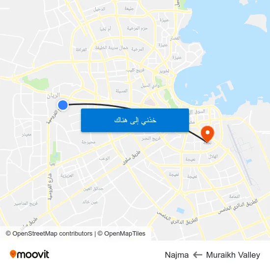 Muraikh Valley to Najma map