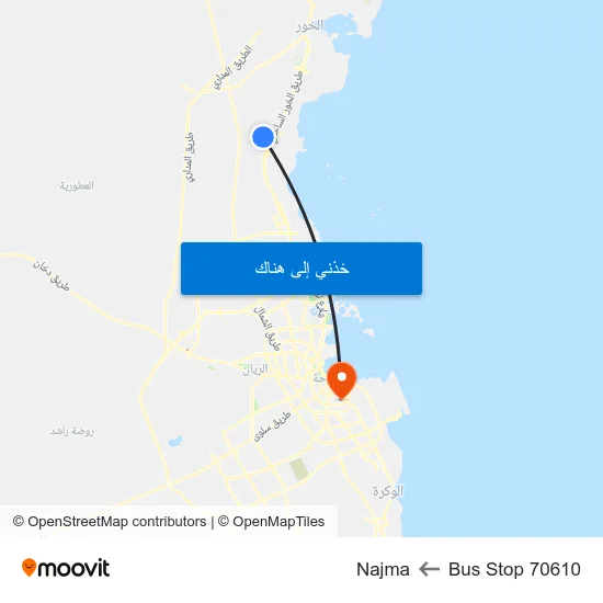 Bus Stop 70610 to Najma map