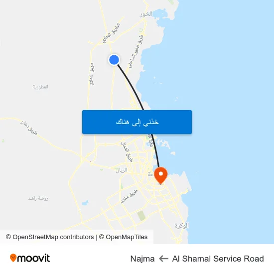 Al Shamal Service Road to Najma map