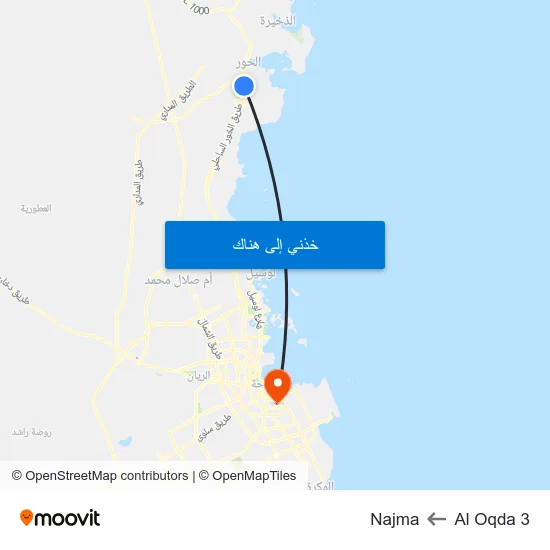 Al Oqda 3 to Najma map