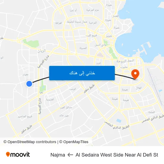 Al Sedaira West Side Near Al Defi St to Najma map