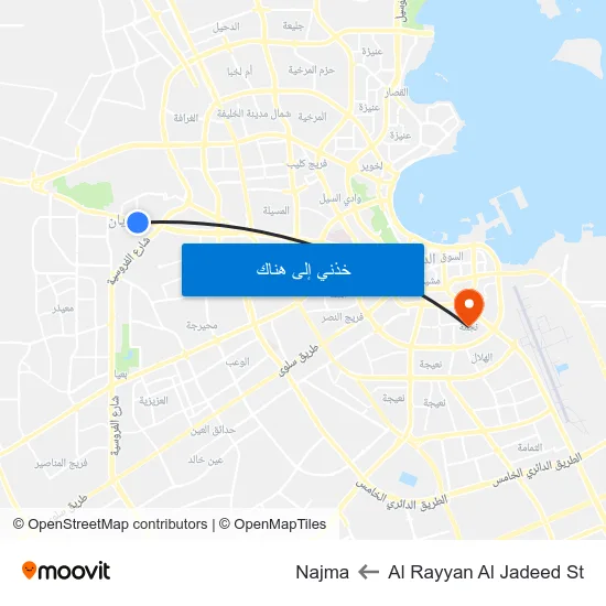 Al Rayyan Al Jadeed St to Najma map