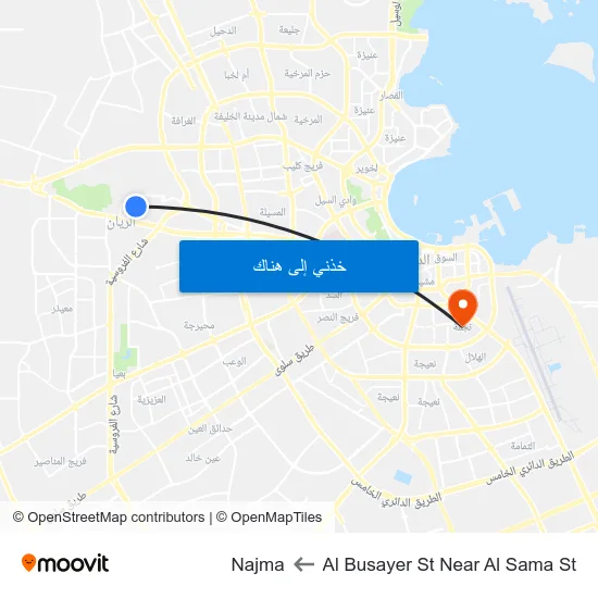 Al Busayer St Near Al Sama St to Najma map