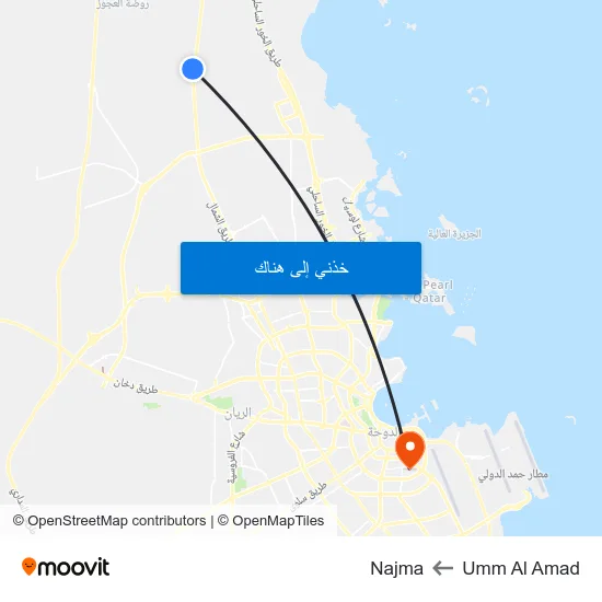 Umm Al Amad to Najma map