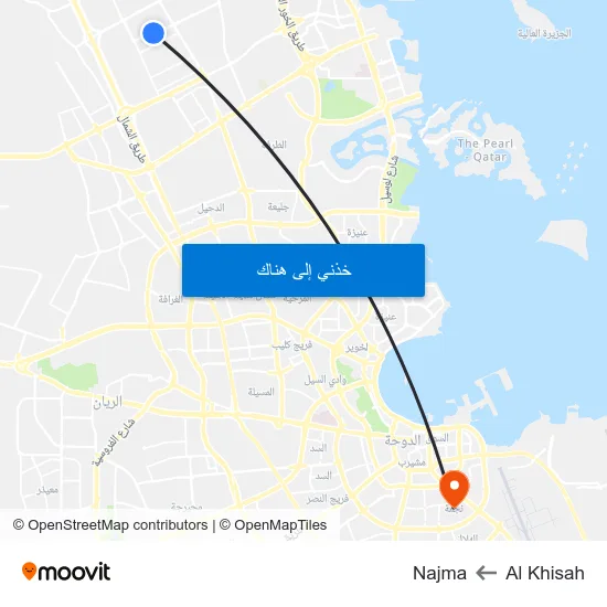 Al Khisah to Najma map