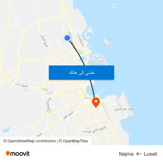 Lusail to Najma map