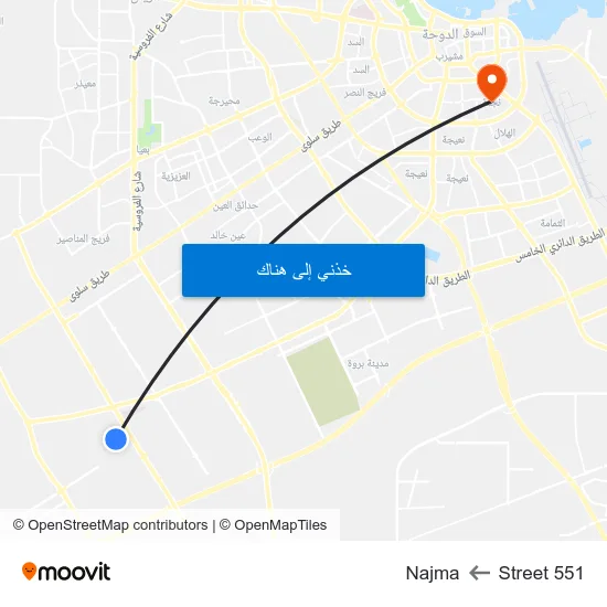 Street 551 to Najma map