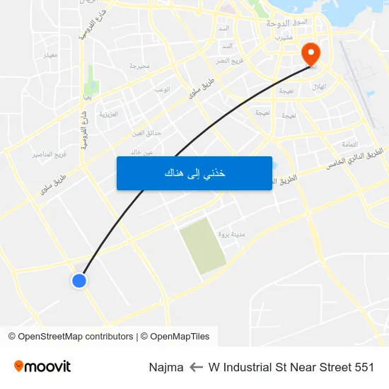W Industrial St Near Street 551 to Najma map