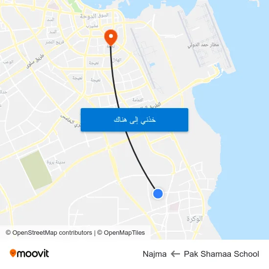 Pak Shamaa School to Najma map