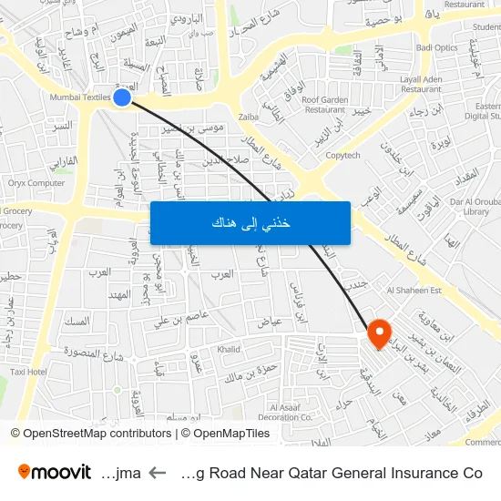 A Ring Road Near Qatar General Insurance Co to Najma map