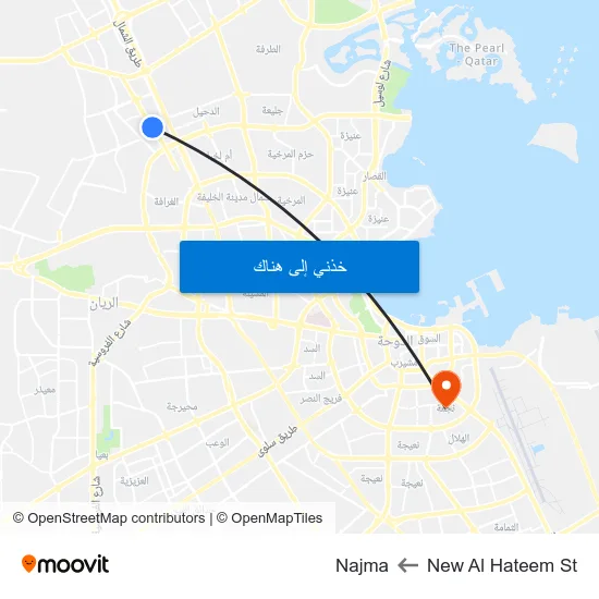 New Al Hateem St to Najma map