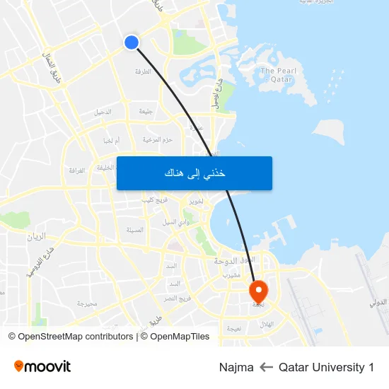 Qatar University 1 to Najma map