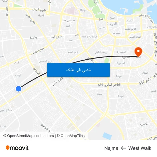 West Walk to Najma map