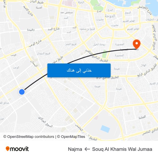 Souq Al Khamis Wal Jumaa to Najma map