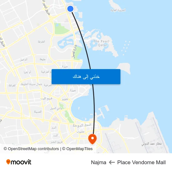 Place Vendome Mall to Najma map