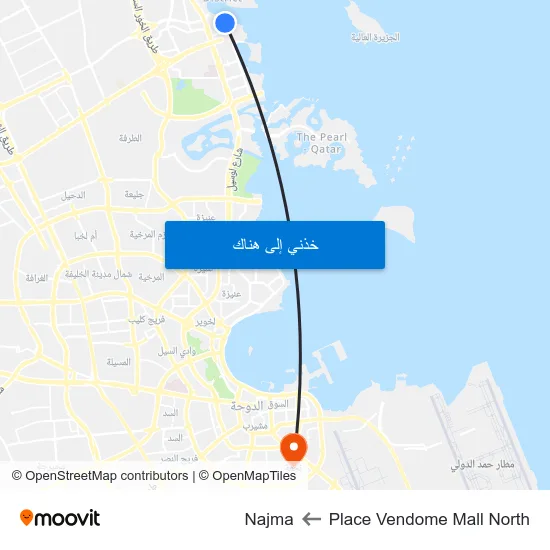 Place Vendome Mall North to Najma map