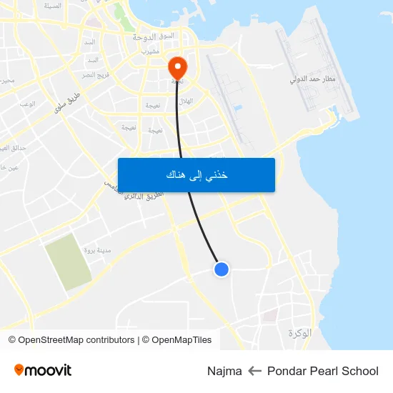 Pondar Pearl School to Najma map