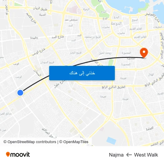 West Walk to Najma map