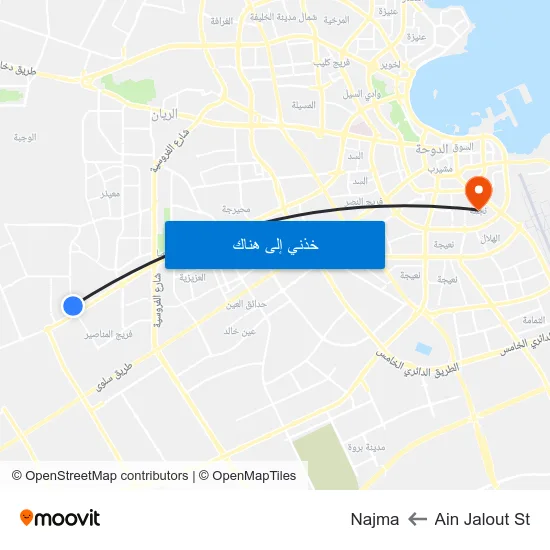 Ain Jalout St to Najma map