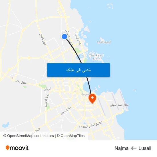 Lusail to Najma map